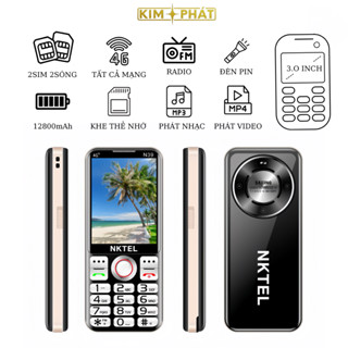 NKTEL Điện Thoại 4G - 2 Sim 2 Sóng - Loa Lớn - Pin Trâu 12800mAh + Đèn Pin  (Bảo Hành 12 Tháng)
