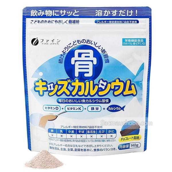 [CHÍNH HÃNG] Bột Canxi Cá Tuyết Fine Bone's Calcium For Kids Fine Japan Bổ Sung Canxi, Phát Triển Ch