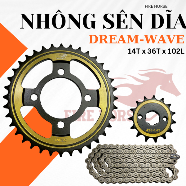 Nhông Sên Dĩa DREAM-WAVE NHỎ Thương Hiệu FIRE HORSE