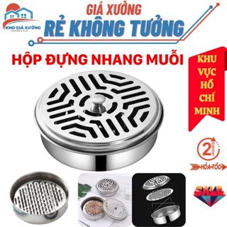 [Giá Xưởng] Hộp đựng nhang muỗi inox có nắp đậy, khay nhang muỗi thép không gỉ để nhang muỗi#
