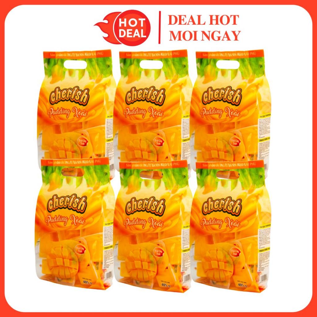 COMBO 6 Thạch Pudding Cherish Xoài Lai Phú 405G