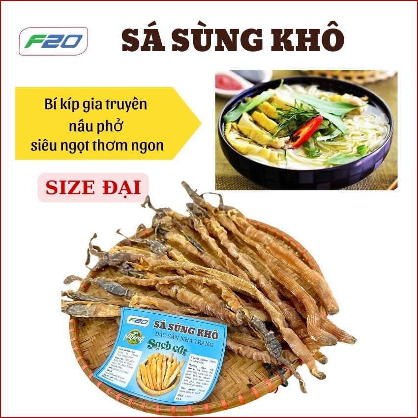 {500g} Sá sùng khô sạch cát Loại 1 (SIZE NHỎ), Sá Sùng Nha Trang Nấu Nước Lèo Nấu Phở Loại 1