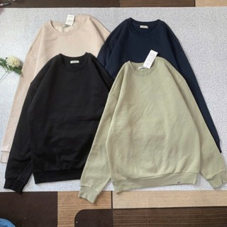 02296 Áo Sweater Nam Cổ Tròn, Áo Thu Đông Nam, Chất Nỉ Bông, Hàng Dư 62-95kg