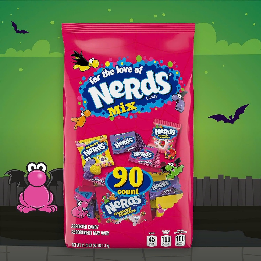 [Air, Hàng Mỹ, Tách lẻ] Kẹp dẻo trái cây nhiều vị Nerds Assorted Candy Mix của Mỹ 90 cây