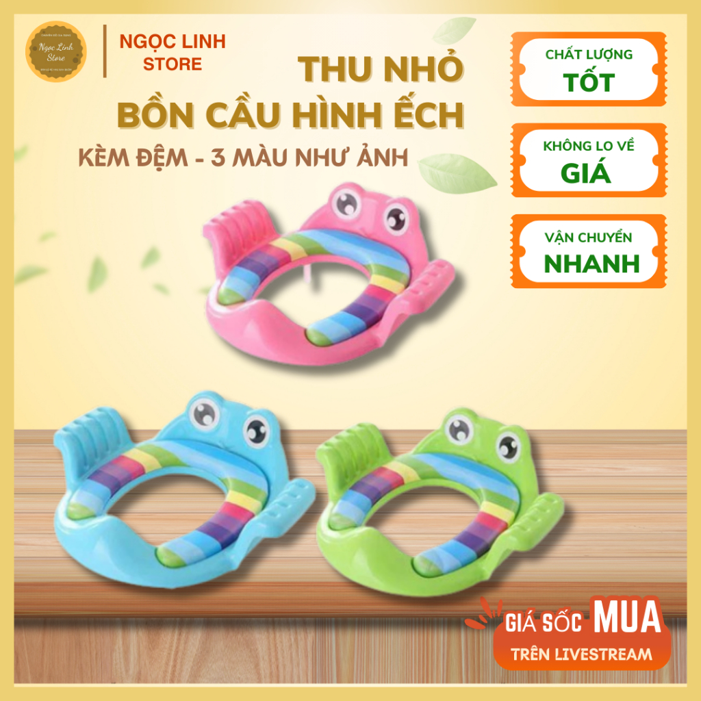 Bệ Thu Nhỏ Bồn Cầu Hình Ếch Ngộ Nghĩnh Cho Bé Yêu
