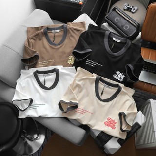 Áo thun nam cổ tròn, áo phông ngắn tay cotton vnxk cao cấp màu trắng, đen, nâu, kem RIOOSHOP RTX012 có size lớn