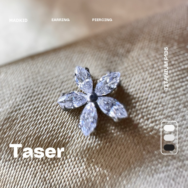 (Titanium F136) Mặt đá titan hoa 5 cánh