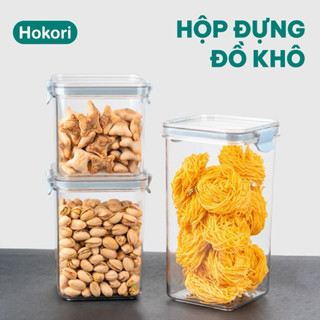 Hộp đựng đồ khô Hokori Việt Nhật - Hộp đựng thực phẩm nắp đậy, có khoá cài, gioăng cao su kín khí tiện lợi, an toàn