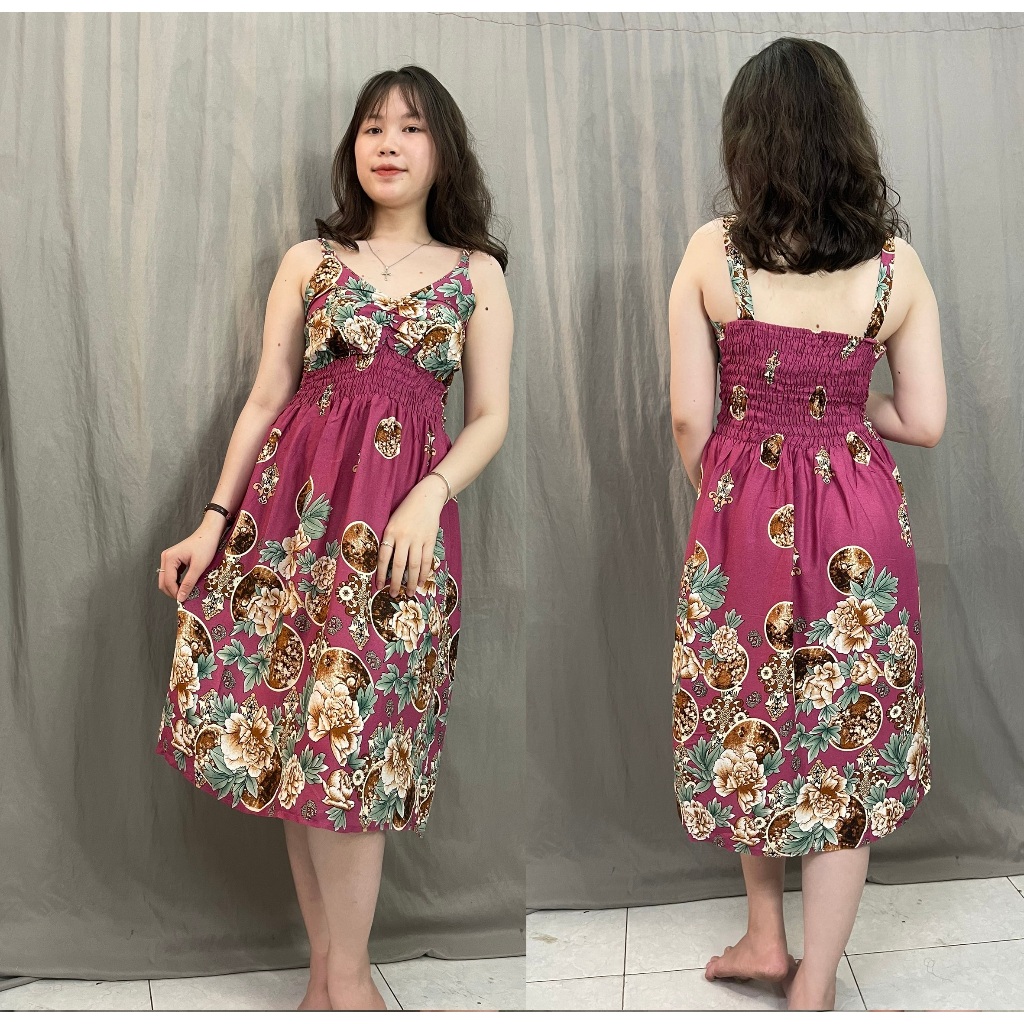 Đầm 2 dây Tole thái, nhiều màu