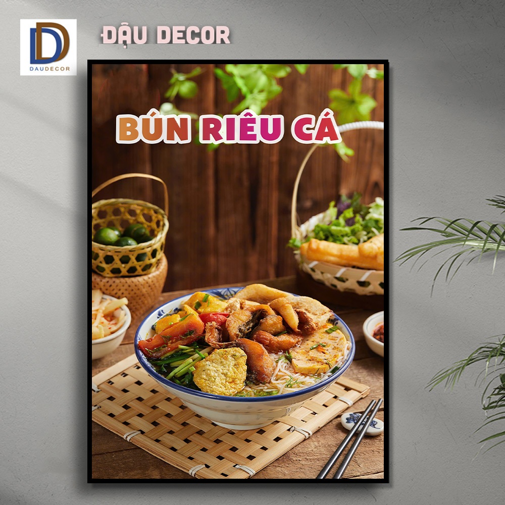 Tranh quán bún riêu cua, bún cá, bún ốc, bánh đa cua, bánh canh cá, bún riêu tóp mỡ