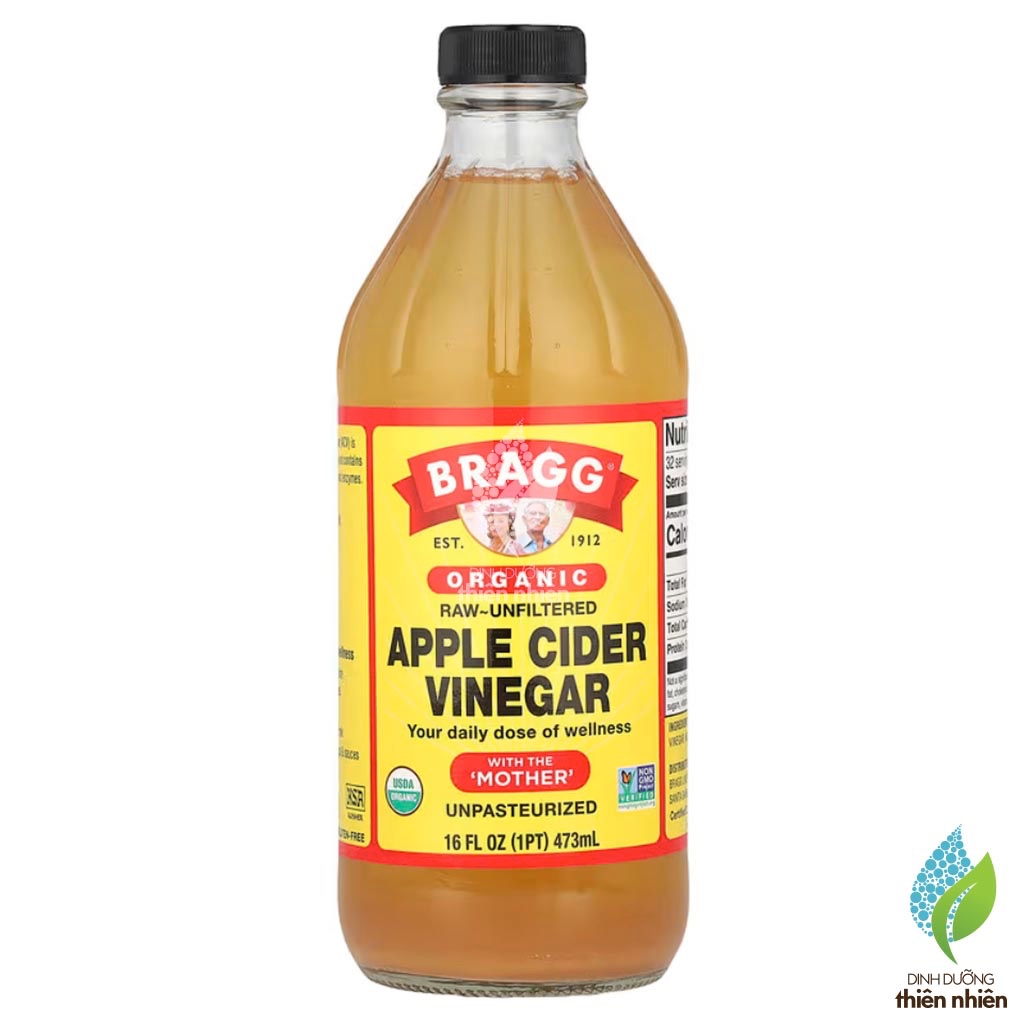 Giấm Táo Hữu Cơ Bragg Organic Apple Cider Vinegar, Có Con Giấm (With Mother)