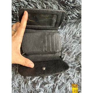 ví nữ gấp 3 da trăn indo màu trắng kem ngà size ngang 9.5 cao 12