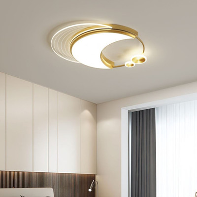 Đèn trần MONSKY RONSE mặt trăng hiện đại trang trí nội thất cao cấp 3 chế độ ánh sáng có khiển từ xa