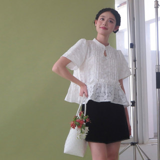 DOB - Quần short kaki Hàn phối ren Dora