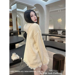  Áo Len Lông Mịn Phối Mũ Ren Free Sz <60 Ký Hàng QCL1 