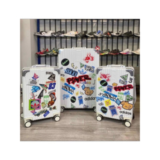 Vali Adidas sticker màu trắng sữa size 20 - 28 Cao cấp