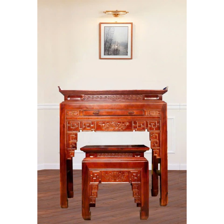 Bộ Án gian thờ đẹp hiện đại, bộ thờ gỗ MUỒNG  , bàn thờ gia tiên gỗ ,bàn thờ bàn cúng gỗ