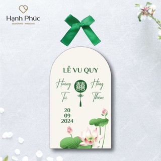 Tem dán (chai bầu 330ml/500ml) + Nơ lụa