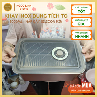 Hộp inox dung tích 4000ml - 5000ml có nắp đậy nhựa silicon tiện lợi 