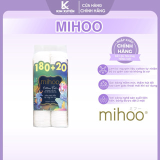 Bông Tẩy Trang Mihoo Bông Tròn Túi 200 Miếng