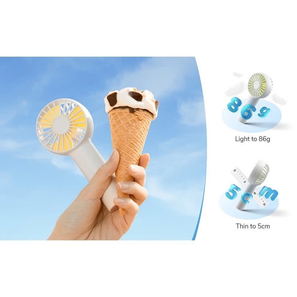 Quạt Cầm Tay Mini JISULIFE FA20 ABS 2000mAh - Sử Dụng Lên Đến 12H Chính Hãng - Bảo Hành 12 Tháng