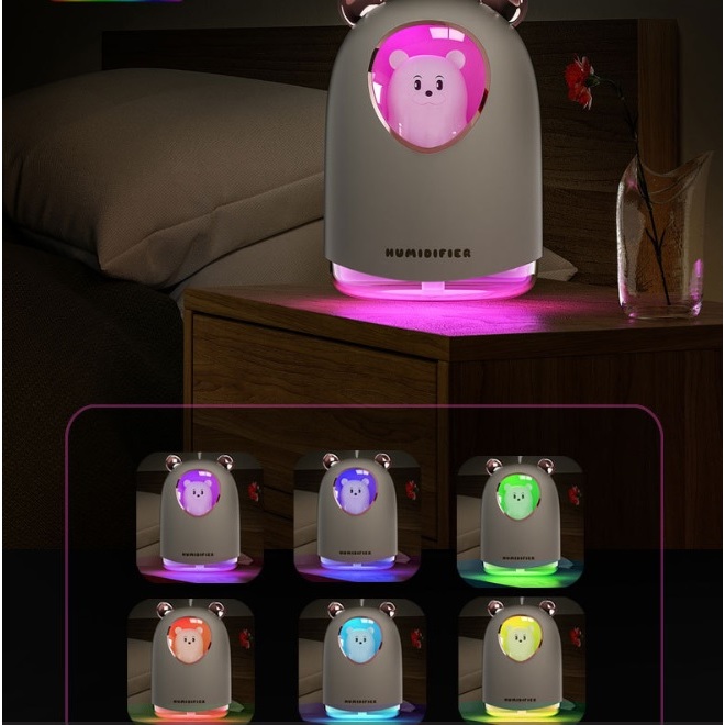 Máy Phun Sương Tạo Ẩm Có Đèn Đổi Màu Có Thể Làm Quà Tặng, Decor Phòng Cực Đẹp
