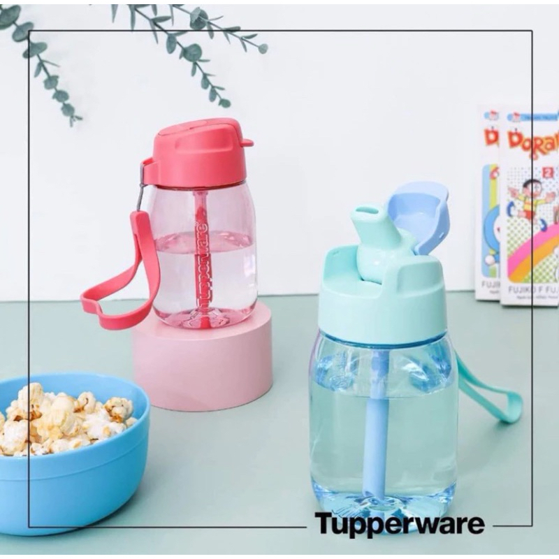 Bình Nước Lohas Có Ống Hút Tupperware 350ml