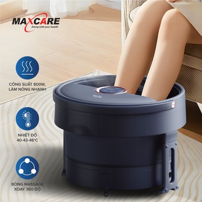 Bồn Ngâm Chân Massage CAO CẤP ĐUN NÓNG GẤP GỌN MAXCARE Con Lăn Tự Động Chống Giật Giữ Ấm Nước