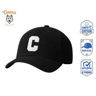 Nón Lưỡi Trai Unisex Thêu Chữ "C" - onewash selvedge denim, màu đen - Copper Denim