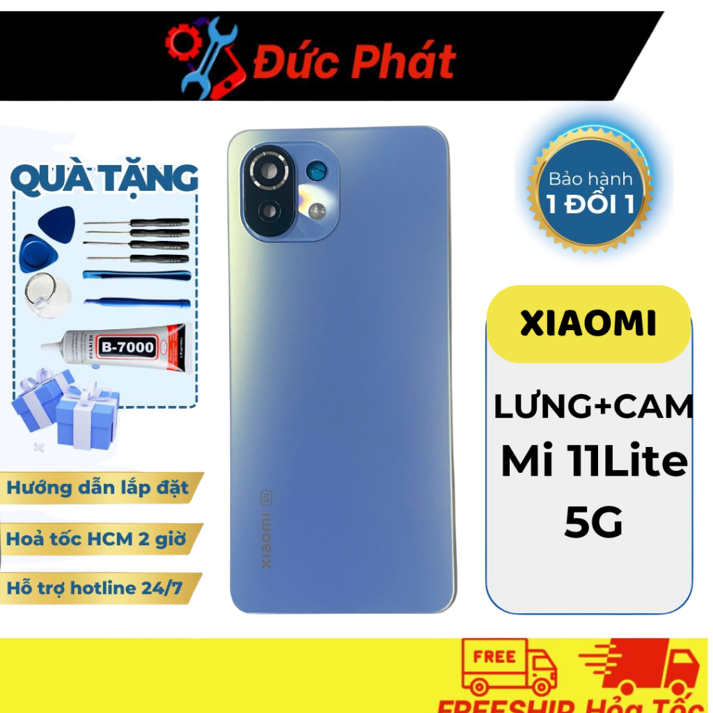 Lưng + Camera Xiaomi Mi 11 Lite-5G ( Tặng kèm keo dán và bộ sửa)