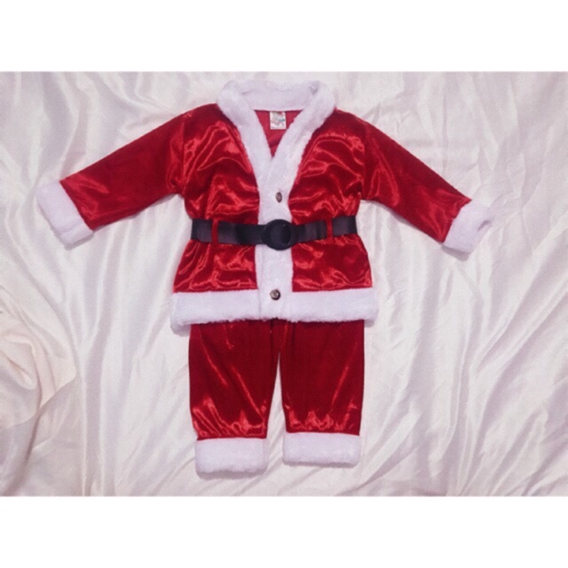 Quần áo ông già noel, Váy noel cho bé trai bé gái bằng vải nhung không kèm mũ