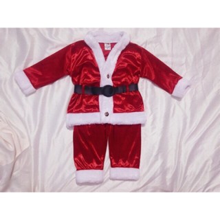 Quần áo ông già noel, Váy noel cho bé trai bé gái bằng vải nhung không kèm mũ