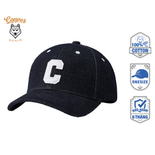 Nón Lưỡi Trai Unisex Thêu Chữ "C" - onewash selvedge denim, màu xanh indigo - Copper Denim
