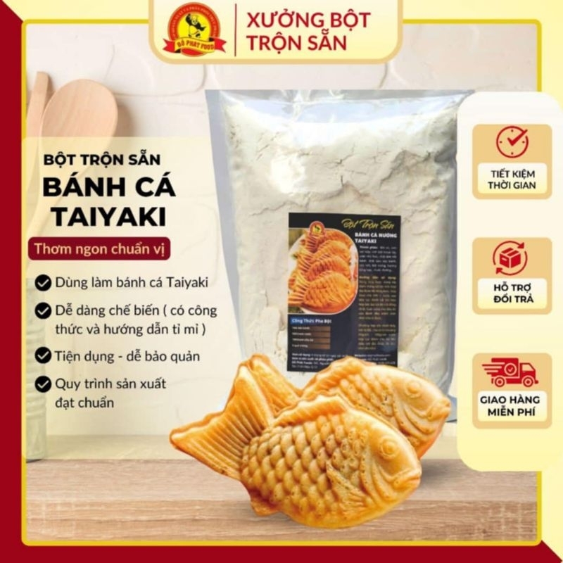 1kg Bột bánh cá trộn sẵn, bánh cá, bột bánh cá Taiyaki - Thơm ngon chuẩn vị, có công thức pha bột