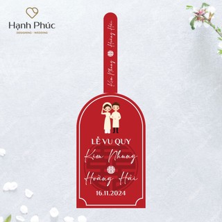 Tem dán màu đỏ (chai bầu 330ml/500ml) + Nơ lụa/ Tag dán nắp
