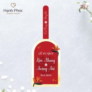 Tem dán màu đỏ (chai bầu 330ml/500ml) + Nơ lụa/ Tag dán nắp