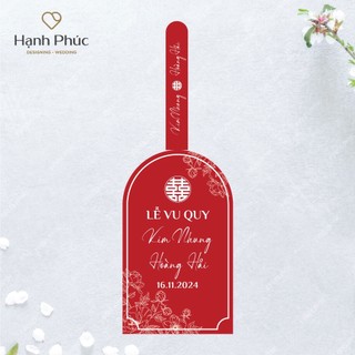 Tem dán màu đỏ (chai bầu 330ml/500ml) + Nơ lụa/ Tag dán nắp