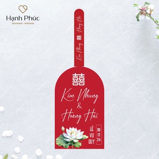 Tem dán màu đỏ (chai bầu 330ml/500ml) + Nơ lụa/ Tag dán nắp