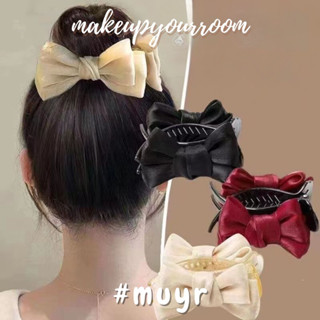 [Sẵn] Kẹp Càng Cua Nơ Lưới Bóng - Kẹp Tóc Búi Đính Nơ Vải Voan Bóng Thời Trang makeupyourroom _ KCC.NoLuoiBong