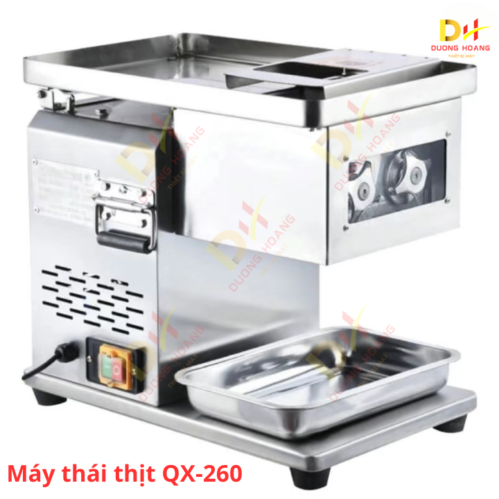 Máy thái thịt tươi sống QX-260, chất liệu inox 304, công suất 1100w, điện áp 220v/50hz, BH 12 tháng