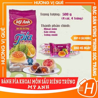  Bánh Pía Khoai Môn Sầu Riêng Trứng Mỹ Anh - Cây 4 Cái 500g - Đặc Sản Vũng Thơm Sóc Trăng 