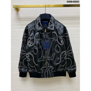  Áo khoác Nam LV họa tiết phong cách trẻ trung chất da 2 lớp form chuẩn 