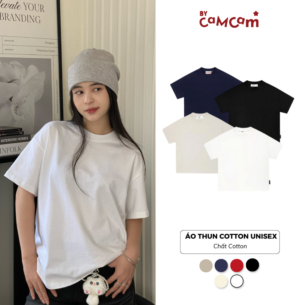 Áo Thun Trơn Cotton Form Boxy 𝑩𝒚𝒄𝒂𝒎𝒄𝒂𝒎 100% Cotton Nam Nữ Unisex ATN005 | BigBuy360 - bigbuy360.vn