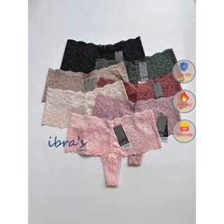 Quần Lót Ren Nữ Cạp Cao Dáng Lọt Khe Sexy iBra's Store, Quần Lót Che Bụng Vải Hoa Lưới Mỏng Xuyên Thấu Gợi Cảm i195