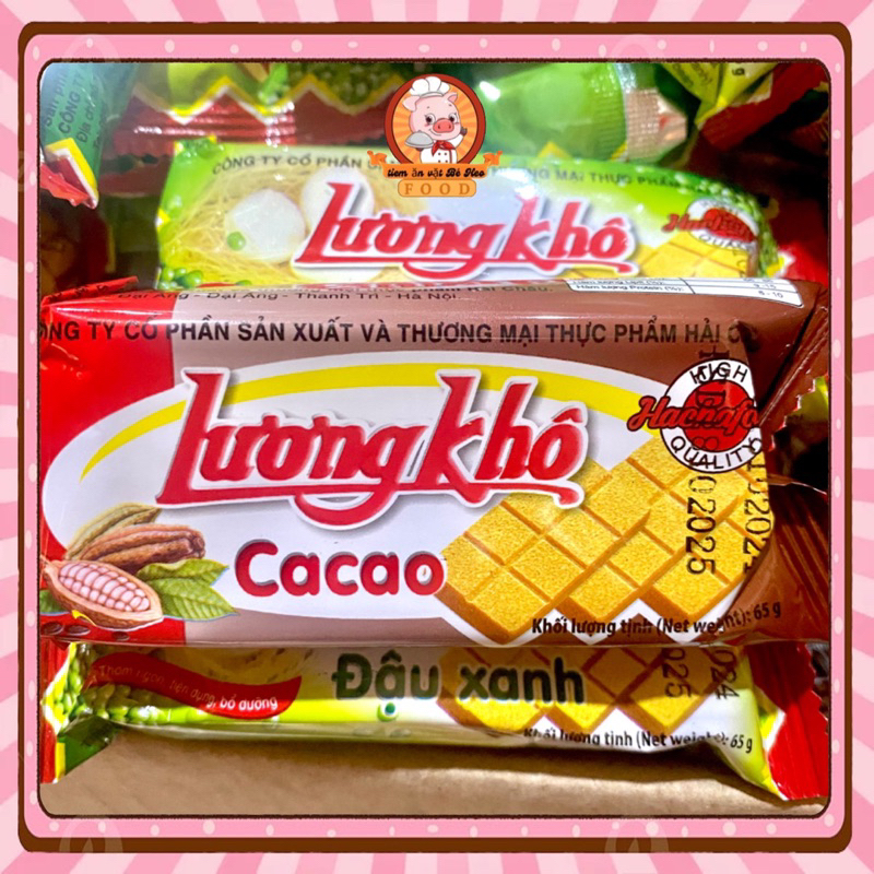 Sỉ thùng 50 gói Lương khô hải châu vị Ca cao,đậu xanh (gói 65g)