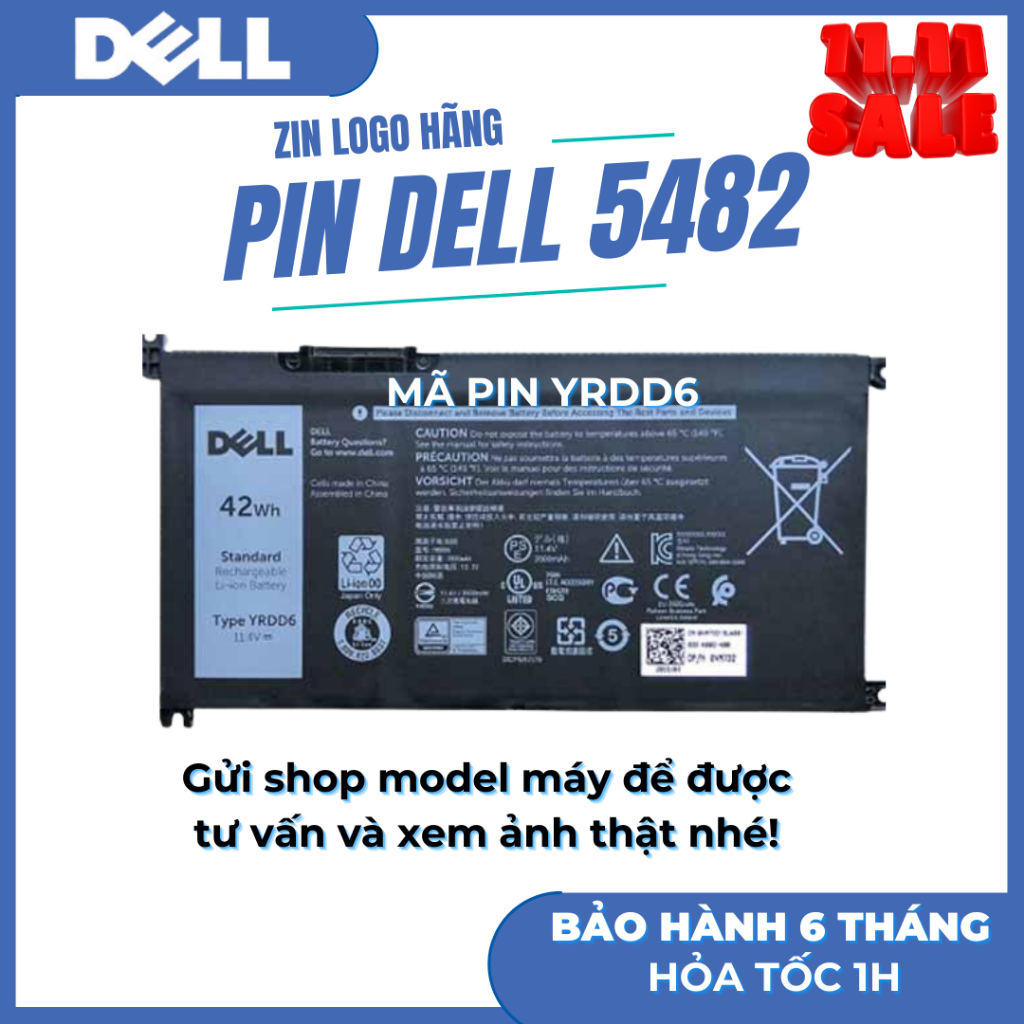 Pjn Laptop Dell Inspiron 5481 5482 5485 5491 2-in-1 5480 5485 5491 YRDD6 1VX1H 01VX1H VM732 0VM732 N