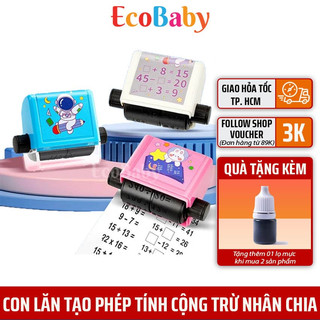 Con lăn tạo phép tính toán học, máy in phép tính cộng trừ nhân chia tặng kèm mực in - Ecobaby