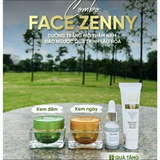 Combo kem Zenny ngày và đêm trắng da mờ nám tặng kèm serum + sữa rua mặt