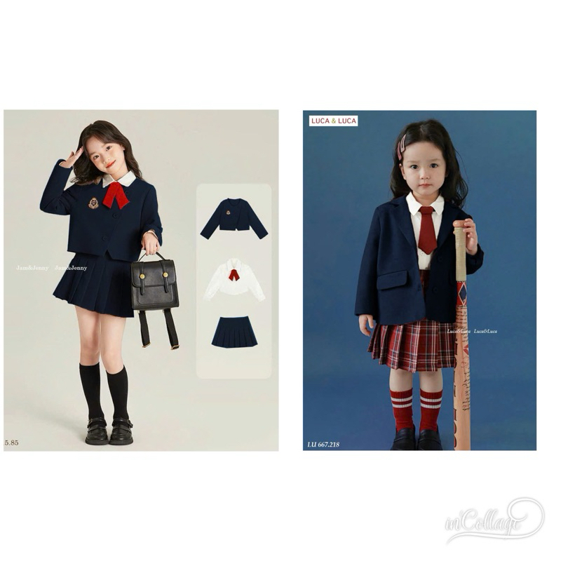 BD2460 Set vest học sinh 4 chi tiết MLS BG tiểu thư phong cách Hàn Quốc