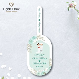 Tem dán hình bầu dục (chai bầu 330ml/500ml) + Nơ lụa/ Tag dán nắp
